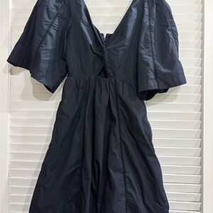 Abercrombie Black Cutout Puff-Sleeve Dress